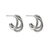 Titanium Steel Metal Mosquito Coil Ear Clip Earring With Electroplating Geometric Design Unisex