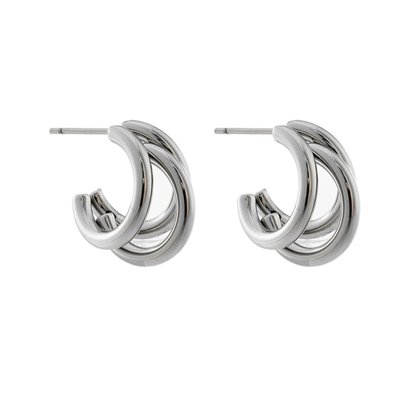 Titanium Steel Metal Mosquito Coil Ear Clip Earring With Electroplating Geometric Design Unisex
