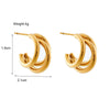Titanium Steel Metal Mosquito Coil Ear Clip Earring With Electroplating Geometric Design Unisex