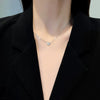 Titanium Steel Micro Inlaid Real Gold Full Diamond Geometric Women's Light Luxury Small Waist Clavicle Necklace
