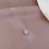 Titanium Steel Micro Inlaid Real Gold Full Diamond Geometric Women's Light Luxury Small Waist Clavicle Necklace