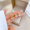 Titanium Steel Microinlaid Bow Geometric Light Luxury Women's Necklace Earrings Set With Electroplating