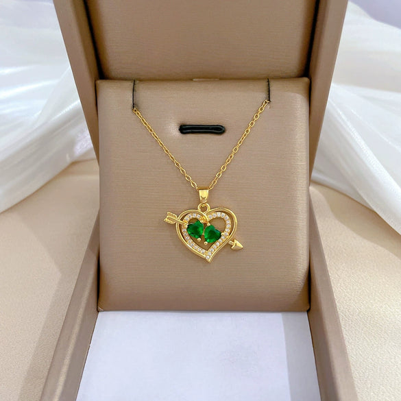 Titanium Steel Microinlaid Diamond Geometric Cartoon Style Necklace
