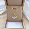Titanium Steel Microinlaid Diamond Geometric Cartoon Style Necklace