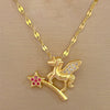 Titanium Steel Microinlaid Diamond Geometric Cartoon Style Necklace