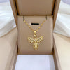Titanium Steel Microinlaid Diamond Geometric Cartoon Style Necklace