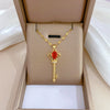 Titanium Steel Microinlaid Diamond Geometric Cartoon Style Necklace