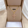 Titanium Steel Microinlaid Diamond Geometric Cartoon Style Necklace