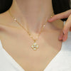 Titanium Steel Microinlaid Jewelry Set With Geometric Pattern And Electroplating For Women