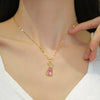 Titanium Steel Microinlaid Rabbit Geometric Style Electroplated Women's Necklace Earrings Set