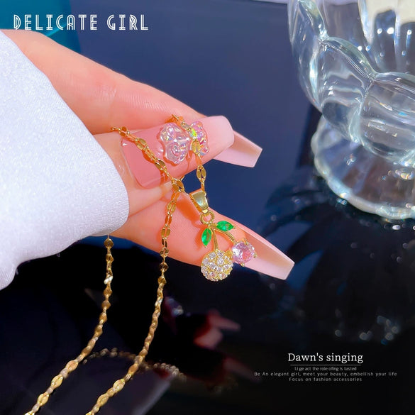 Titanium Steel Microinlaid Real Gold Jewelry With Geometric Pattern And Cartoon Style