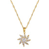 Titanium Steel Microinlaid Rotating Flower Geometric Light Luxury Women's Necklace Earrings Set With Electroplating
