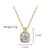 Titanium Steel Microinlaid Square Geometric Light Luxury Women's Necklace Earrings Set With Electroplating