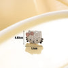 Titanium Steel Microinlaid Zircon Animal Zodiac Cat Head Ear Nail