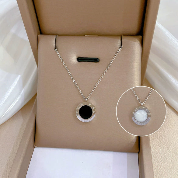 Titanium Steel Minimal Wind Furnace Real Gold Electroplated Geometric Cartoon Necklace For Unisex