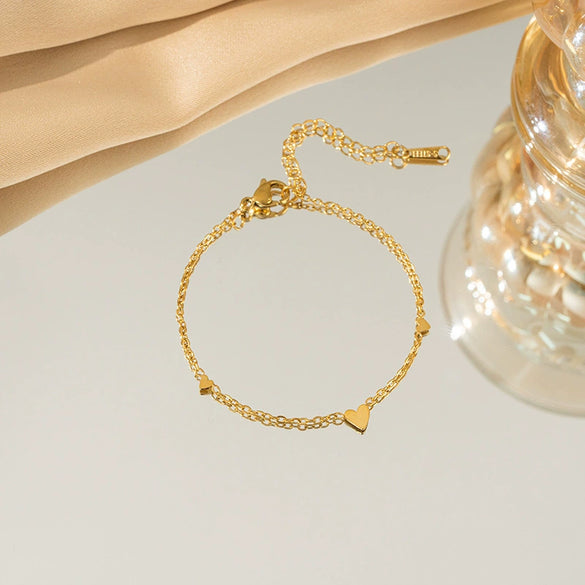 Titanium Steel Minimalist Plants And Flowers Pattern Electroplating Women's Necklace Bracelet Suit Jewelry