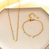 Titanium Steel Minimalist Plants And Flowers Pattern Electroplating Women's Necklace Bracelet Suit Jewelry