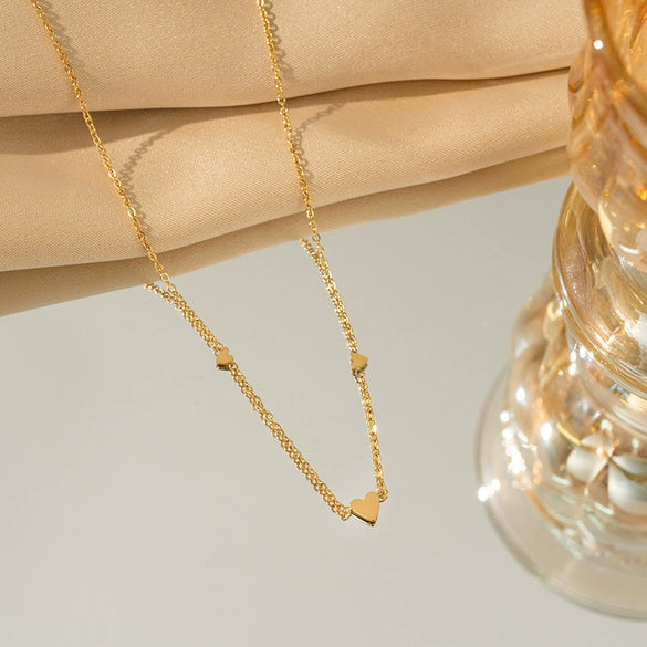 Titanium Steel Minimalist Plants And Flowers Pattern Electroplating Women's Necklace Bracelet Suit Jewelry