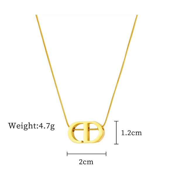 Titanium Steel Minimalistic Electroplated Geometric Cartoon Unisex Necklace