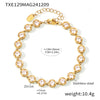 316L Stainless Steel Mixed Color 3A Zircon Bracelet And Necklace Jewelry Set With Pvd Vacuum Plating