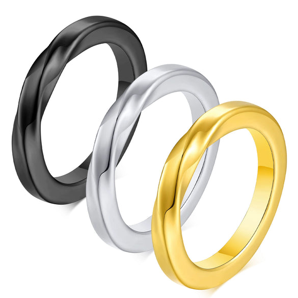 Titanium Steel Mobius Ring Ushaped Geometric Electroplated For Men And Women