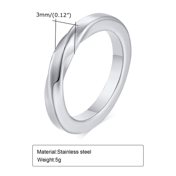 Titanium Steel Mobius Ring Ushaped Geometric Electroplated For Men And Women