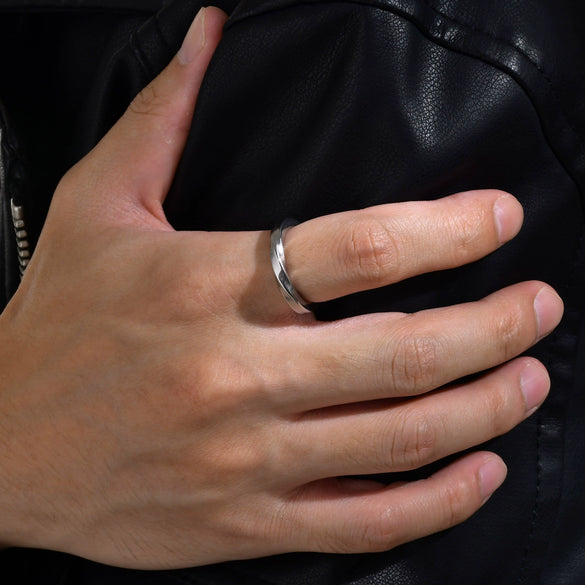 Titanium Steel Mobius Ring Ushaped Geometric Electroplated For Men And Women