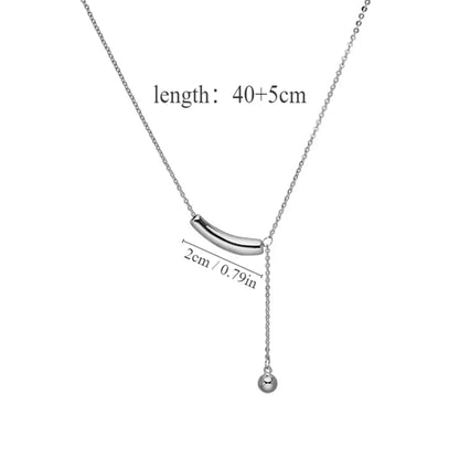 Titanium Steel Modern Style Simple Style Asymmetrical Solid Color Pendant Necklace