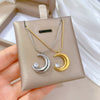 Titanium Steel Moon Zircon Geometric Cartoon Style Electroplated Unisex Necklace