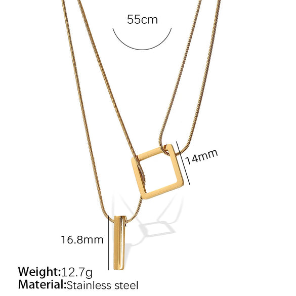316L Stainless Steel Multi Layer Clavicle Chain Women's Fashion Cold Style Electroplated Necklace