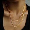 Titanium Steel Multilayer Snake Bone Chain Stacked Necklace Ushaped Electroplated Unisex
