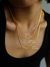 Titanium Steel Multilayer Snake Bone Chain Stacked Necklace Ushaped Electroplated Unisex