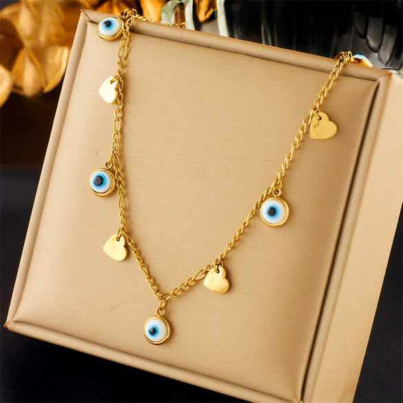 Titanium Steel Multilayered Butterfly Star Pendant Necklace With Electroplating Fashion Design For Women