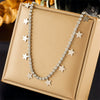 Titanium Steel Multilayered Butterfly Star Pendant Necklace With Electroplating Fashion Design For Women