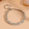 Titanium Steel Multistrand Cross Snake Chain Fashion Jewelry Bracelet Anklet Necklace Set With Diamonds