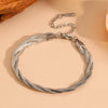 Titanium Steel Multistrand Cross Snake Chain Fashion Jewelry Bracelet Anklet Necklace Set With Diamonds