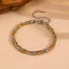 Titanium Steel Multistrand Cross Snake Chain Fashion Jewelry Bracelet Anklet Necklace Set With Diamonds
