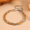 Titanium Steel Multistrand Cross Snake Chain Fashion Jewelry Bracelet Anklet Necklace Set With Diamonds