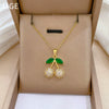 Titanium Steel Natural Geometric Style Microinlaid Electroplated Women's Necklace And Earrings Set