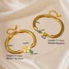 Titanium Steel Natural Style Frosted Butterfly Peach Heart Electroplated Bracelet For Women