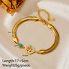 Titanium Steel Natural Style Frosted Butterfly Peach Heart Electroplated Bracelet For Women