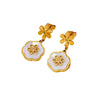 Titanium Steel Natural Style Geometric Plant Flowers Gold Plated Accessories Pendant Bracelet Necklace Earring Set For Women
