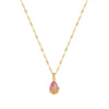 Titanium Steel Necklace Female 18K Gold Plated Water Drop Pendant With Diamond Design And Ochain
