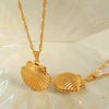 316L Stainless Steel Necklace Golden Shell Lockbone Chain Electroplating Simple Design Light Luxury Women's Jewelry