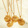 316L Stainless Steel Necklace Golden Shell Lockbone Chain Electroplating Simple Design Light Luxury Women's Jewelry