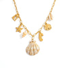 Titanium Steel Necklace With Conch Shell Starfish Pendant Geometric Shape Electroplated For Women