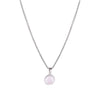 Titanium Steel Necklace With Geometric Moonstone Pendant For Women