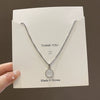 Titanium Steel Necklace With Geometric Moonstone Pendant For Women
