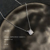 Titanium Steel Necklace With Geometric Zircon Pendant And Diamond Design For Women