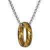 Titanium Steel Necklace With Magic Ring Pendant Electroplated With Letters Numbers Text For Men